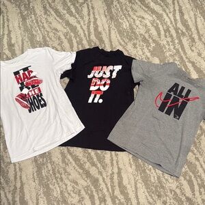 Nike Kids Graphic T-Shirts - Black, White, and Gray